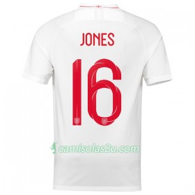 Camisolas de Futebol Inglaterra Jones 16 Equipamento Principal Copa do Mundo 2018 Manga Curta